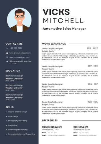 Automotive Sales Manager Resume – Sample Format, Examples, Free Template