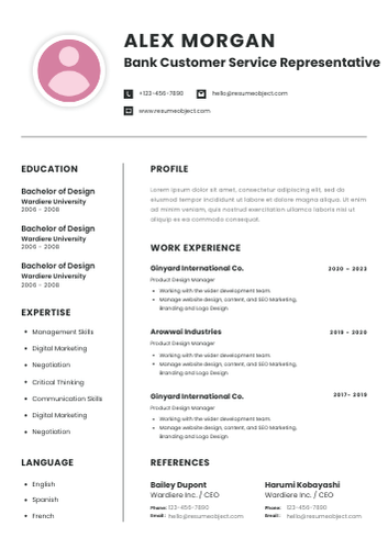 Bank Customer Service Representative Resume – Sample Format, Examples, Free Template