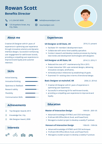 Benefits Director Resume – Sample Format, Examples, Free Template