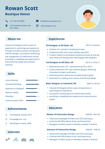 Boutique Owner Resume – Sample Format, Examples, Free Template