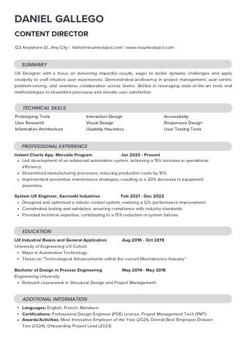Content Director Resume Format, Objective Examples, Template