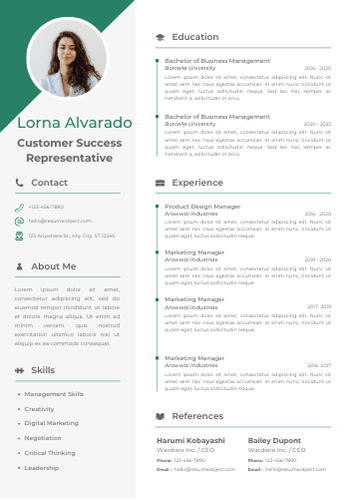 Customer Success Representative Resume Template, Summary, Skills, Examples
