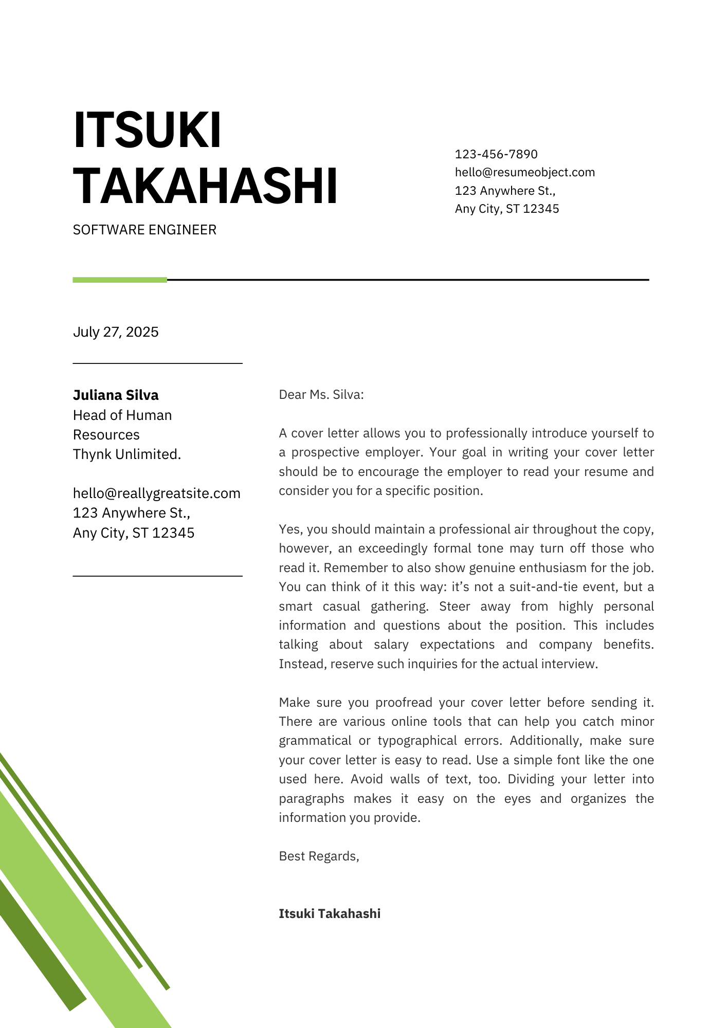 Elegant Simple Cover Letter Elegant Simple Cover Letter