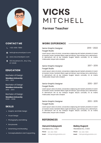 Former Teacher Resume Format, Summary, Skills, Duties