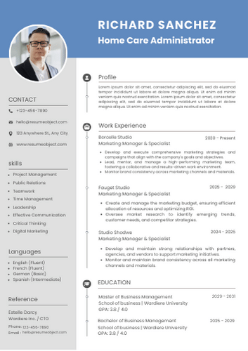 Home Care Administrator Resume