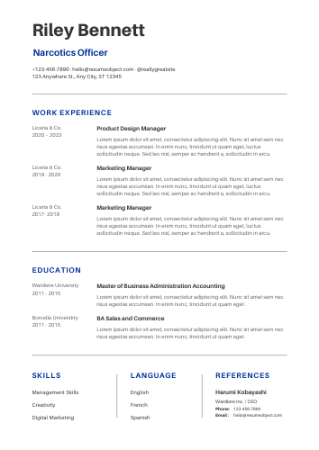 Narcotics Officer Resume Examples & Download Free Template