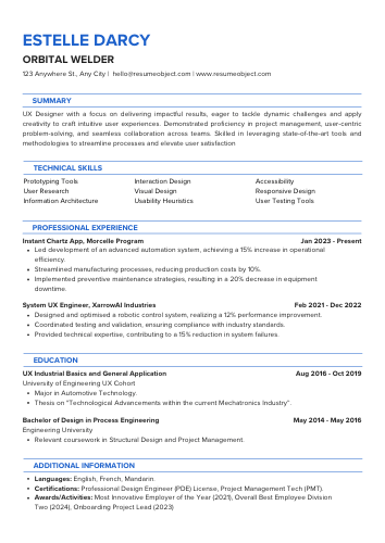 Orbital Welder Resume Examples & Download Free Template
