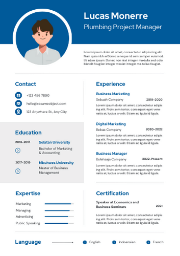 Plumbing Project Manager Resume Examples & Download Free Template