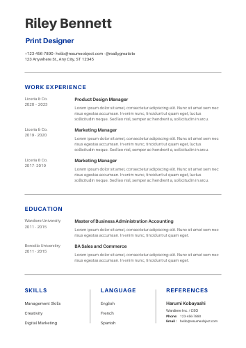 Print Designer Resume Examples & Download Free Template