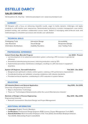 Sales Driver Resume Examples & Download Free Template