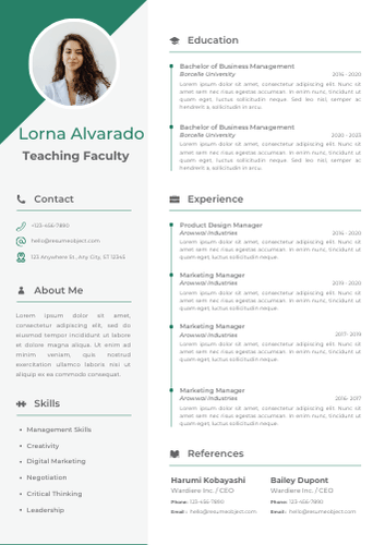 Teaching Faculty Resume – Free Template, 30+ Examples