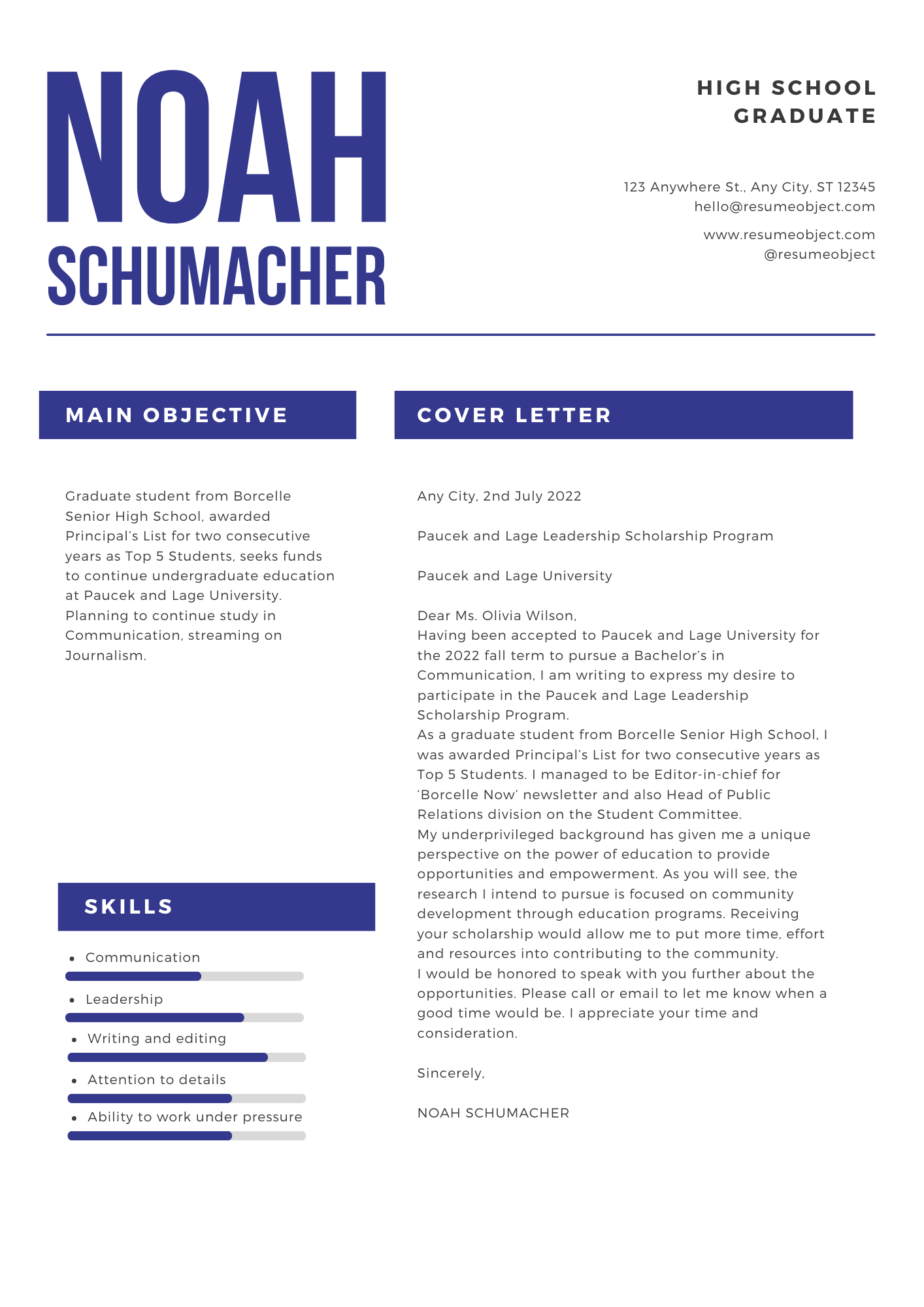 Traditional Boxed Cover Letter Traditional Boxed Cover Letter