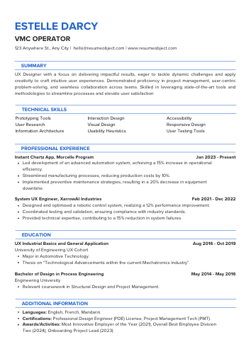 VMC Operator Resume – Free Template, 30+ Examples
