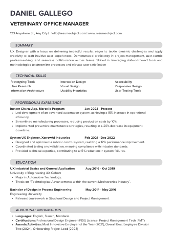 Veterinary Office Manager Resume – Free Template, 30+ Examples