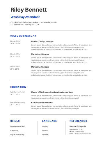 Wash Bay Attendant Resume – Free Template, 30+ Examples