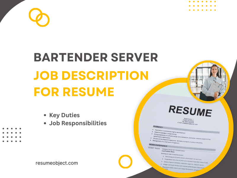 Bartender Server Job Description for Resume