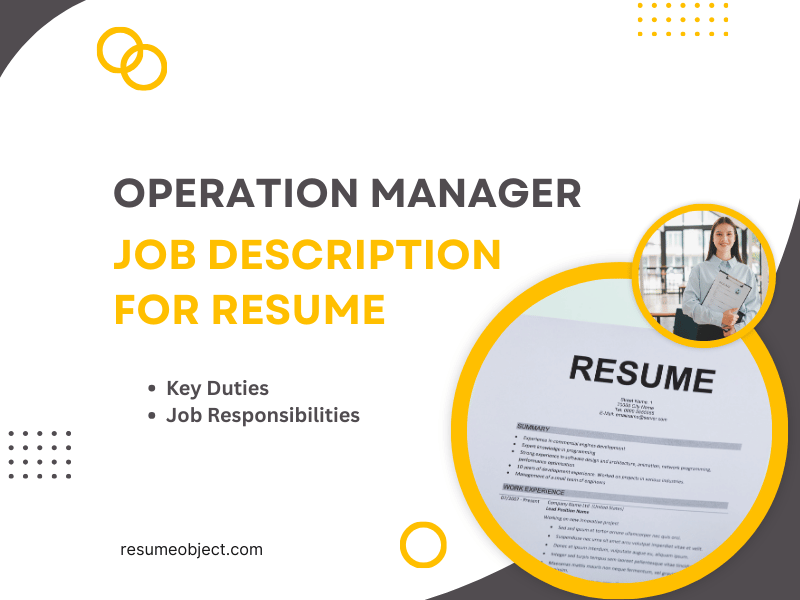 Operation Manager Job Description for Resume